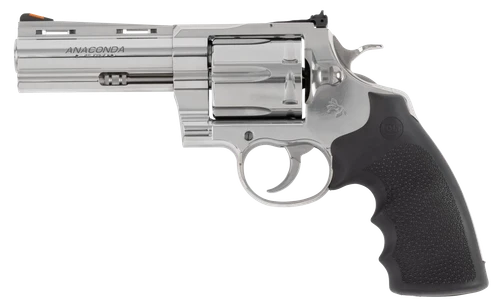 Colt Mfg ANACONDASP4RTS45C Anaconda  45 Colt (Long Colt) 6rd Shot 4.25" Stainless Vent Rib Barrel, Cylinder & Frame, Black Grip