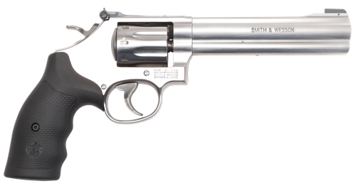 Smith & Wesson 12460 Model 648  K-Frame Frame 22 WMR 8 Shot 6" Stainless Steel Barrel, Cylinder & Frame, Black Finger Grooved Grip, Internal Lock Safety, Exposed Hammer