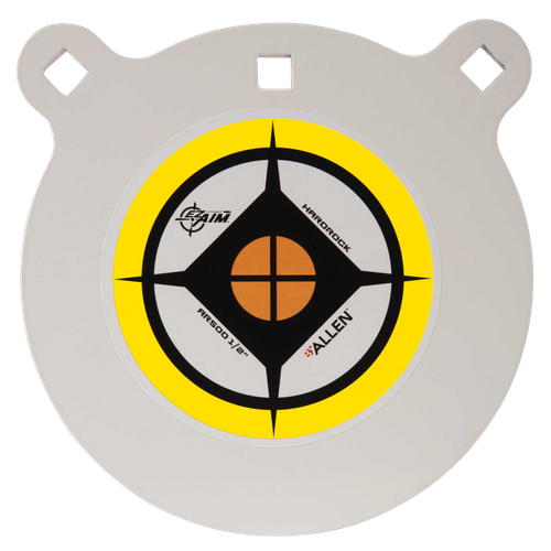 EZ-Aim 15598 Hardrock  8" Black/White/Yellow AR500 Steel Gong, 0.50" Thick, Hanging