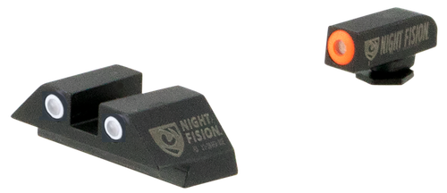 Night Fision GLK003003OGW Tritium Night Sights For Glock  Green Tritium Orange Outline Front Sight- Green Tritium White Outline Rear Sight Glock 42/43/43X