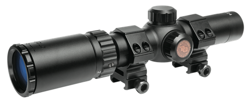 Truglo TG8514BC Tru-Brite 30 Hunter 1-4x 24mm Obj 92.6-23.03 ft @ 100 yds FOV 30mm Tube Black Finish Circle Duplex