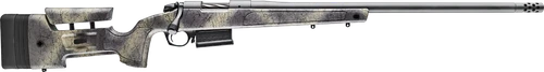 Bergara Rifles B14S382 B-14 Wilderness HMR 6.5 Creedmoor 5+1 24" Threaded, Sniper Gray Cerakote Barrel/Rec, Adj. SoftTouch Woodland Camo Stock with Mini-Chassis, Omni Muzzle Brake
