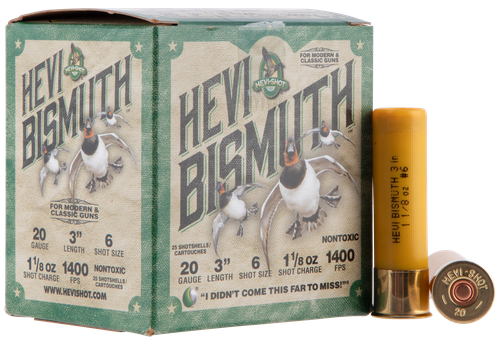 HEVI-Shot HS17006 HEVI-Bismuth  20Gauge 3" 1 1/8oz Bismuth 6Shot 25 Per Box/10 Case