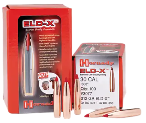 Hornady 3074 ELD-X  30 Cal .308 178 gr Extremely Low Drag eXpanding 100 Per Box/ 15 Case