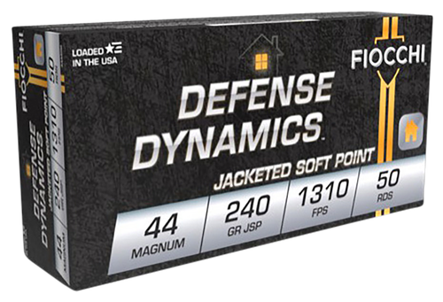 Fiocchi 44A500 Defense Dynamics  44RemMag 240gr Jacketed Soft Point 50 Per Box/10 Case
