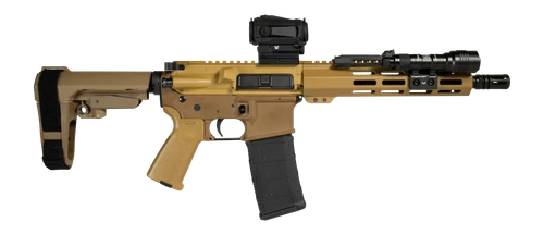 Shark Coast Tactical SCC06858SUN300-P Sunrise 300 Blackout 30+1 10" Threaded Barrel, Aluminum Receiver w/Picatinny Rail, M-LOK Handguard, Polymer SB Tactical SBA3 Brace, Streamlight ProTac Rail Light