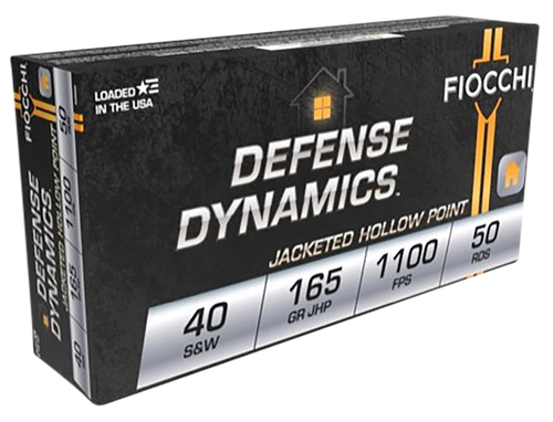Fiocchi 40SWC Defense Dynamics  40S&W 165gr Jacketed Hollow Point 50 Per Box/20 Case