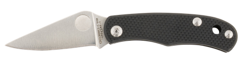 Spyderco C133GBKP Bug 1.27" Satin 12C27 Sandvik SS Blade, Black Textured G10 Handle