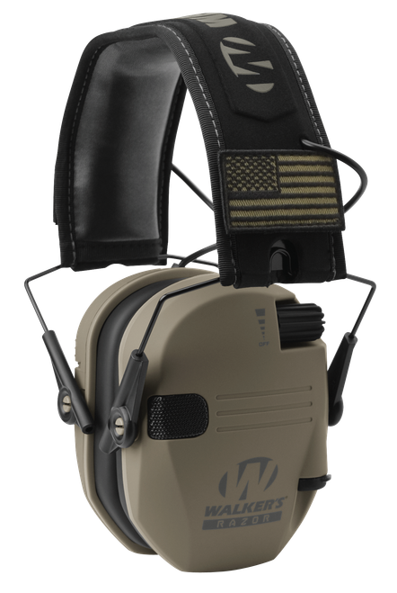 Walker's GWPRSEMPAT Razor Patriot Slim Muff 23 dB Over the Head Flat Dark Earth/Black Polymer