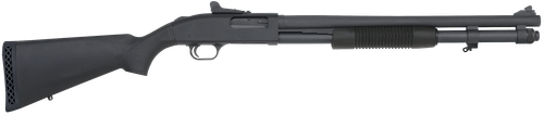 Mossberg 51663 590A1  12 Gauge Pump 3" 8+1 20" Black Parkerized Heavy-Walled Barrel, Black Parkerized Drilled & Tapped Receiver, Black Fixed Synthetic Stock