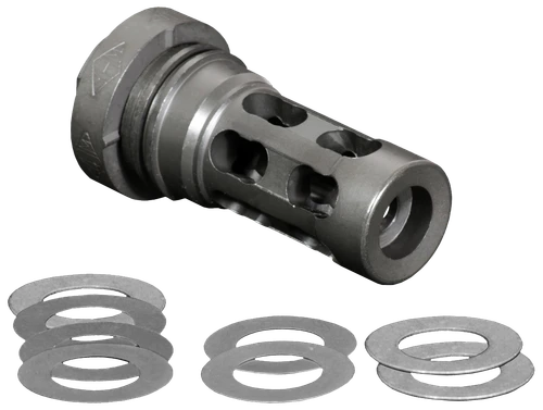 Yankee Hill 4302MB24A QD Light Tactical Muzzle Brake made of Black Finish Steel with 5/8"-24 tpi Threads for 30 Cal AR-Platform