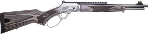 Cnc Firearms CNCMAR44 Marlin 1894 Wild Boar 44 Mag 8+1 16" Polished Threaded Barrel, Polished Engraved w/Wild Boar Stainless Steel Receiver w/Picatinny Rail Receiver, Gray Fixed Laminate Stock