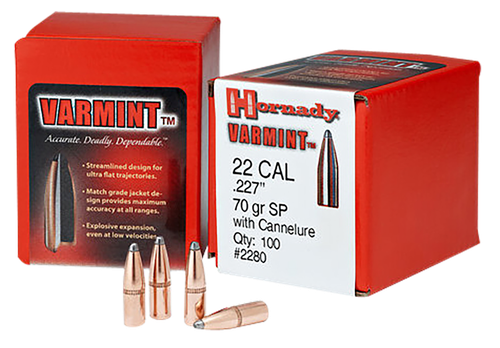 Hornady 2245 Traditional Varmint 22 Cal .224 50 gr Spire Point 100 Per Box/ 40 Case