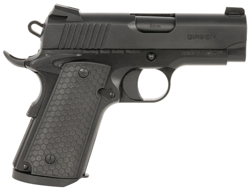 Girsan 392065 MC1911 SC Untouchable Sub-Compact Frame 9mm Luger 7+1 3.40" Black Steel Barrel, Black Serrated Steel Slide & Frame w/Beavertail, Black Polymer Grip
