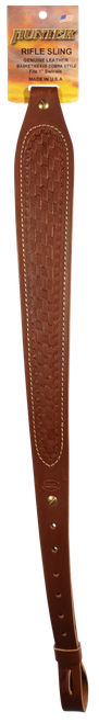 Hunter Company 027138 Cobra Carrier Sling Chestnut Tan Leather w/ Basket Weave Pattern
