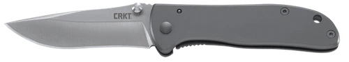 CRKT 6450S Drifter  EDC 2.88" Folding Drop Point Plain Satin 8Cr14MoV SS Blade, Silver Stainless Steel Handle