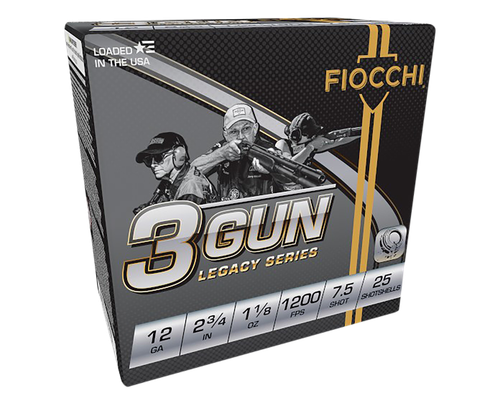 Fiocchi 12DH3G75 3-Gun Match Legacy Series 12Gauge 2.75" 1 1/8oz 7.5Shot 25 Per Box/10 Case