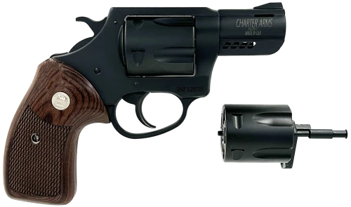 Charter Arms 13920 Double Dog  Large 9mm Luger/357 Mag/38 Special 5 Shot 2.20" Overall Black Passivate Stainless Steel Ported Barrel, Cylinder & Frame, Walnut Grip, Exposed Hammer