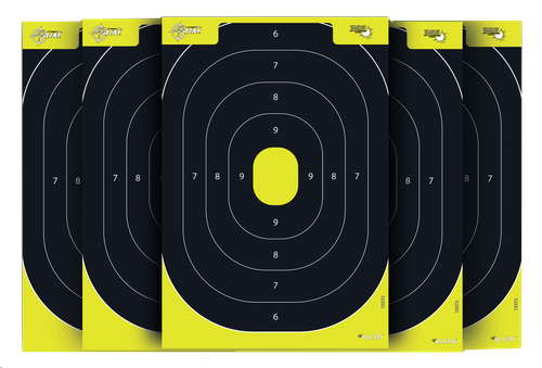 EZ-Aim 1537230 Splash Reactive  IPSC Silhouette Paper Hanging 12.50" W X 18.25" H Chartreuse/Black 30 Per Pkg