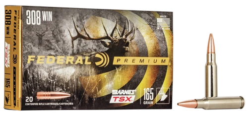 Federal P308H Premium  308Win 165gr Barnes TSX 20 Per Box/10 Case