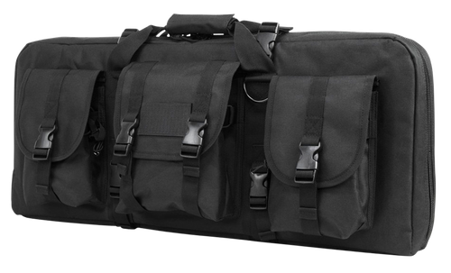 NcStar CVCPD2962B28 VISM Deluxe SubGun Case 28" Black PVC Fabric w/ Exterior Pockets Zippers & Padding for 2 AR or AK Pistols