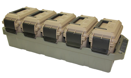 MTM Case-Gard AC5C 5-Can Ammo Crate Mini Dark Earth/Army Green Polypropylene