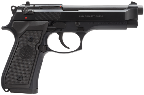 Beretta USA J92M9A0CA M9 *CA Compliant Full Size Frame 9mm Luger 10+1, 4.90" Steel Barrel, Black Bruniton Serrated Steel Slide & Aluminum Frame w/Beavertail, Ambidextrous