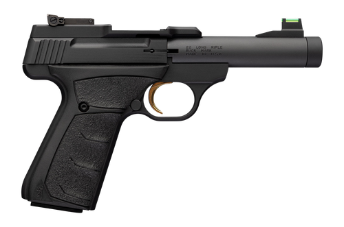 Browning 051608490 Buck Mark Micro Bull SR 22 LR 10+1 4.40" Matte Black Threaded Bull Barrel, Matte Black Alloy Frame, Black Overmolded UFX Grip, RMSc Footprint