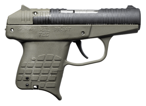 Kel-Tec PR3ATGRN10 PR-3AT Compact Frame 380 ACP 10+1 2.85" Black Rotating Barrel Shroud, Green Polymer Frame
