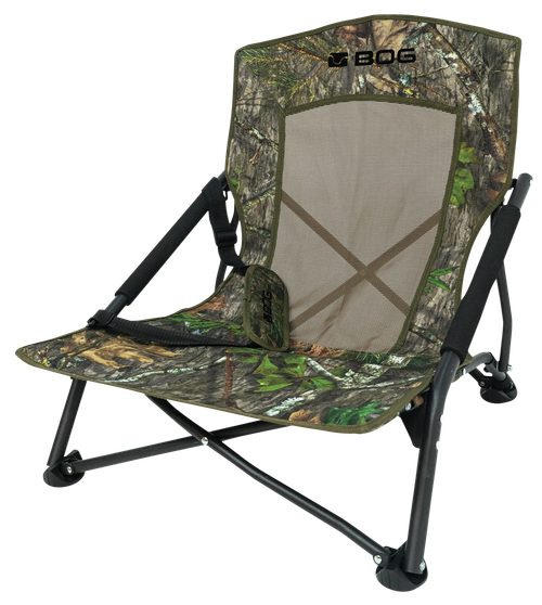 Bog-Pod 1134444 Snood  Low-Profile Chair, 4 Legs, Mossy Oak Camo, Steel Frame, Carry Strap