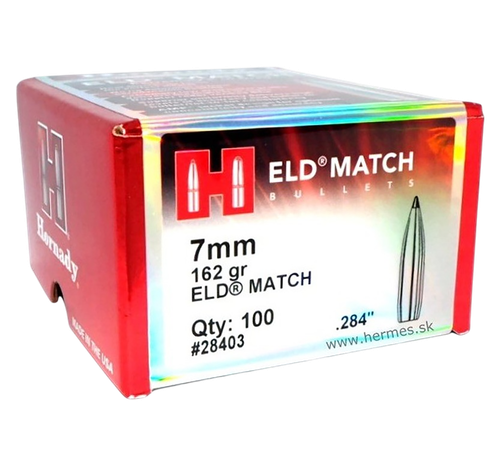 Hornady 28403 ELD Match  7mm .284 162 gr Extremely Low Drag Match 100 Per Box/ 15 Case