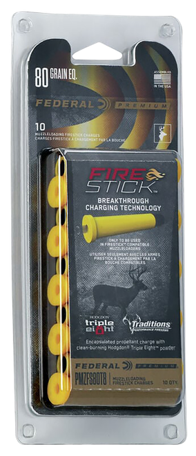 Federal PMZFS80T8 Premium Fire Stick Muzzleloader 50Cal 80gr 10 Per Box/10 Case *For Traditions Nitro Only