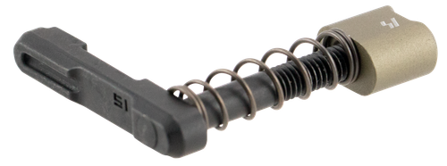 Strike Industries ARSMCFDE Magazine Catch  made of Black Steel with Flat Dark Earth 6061-T6 Aluminum Release Button for AR-Platform