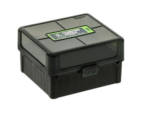 Frankford Arsenal 1083799 Hinge-Top Ammo Box 204/223Cal/300WinMag Black Polymer 100rd