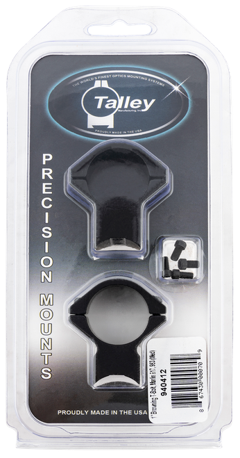 Talley 940412 Scope Mount/Ring Combo  Black Anodized Aluminum 1" Tube Browning T-Bolt Medium Rings 0 MOA