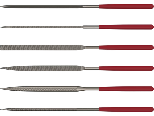 Birchwood Casey GSFS Gunsmithing File Set Red/Silver Carbon Steel 5.50" Long