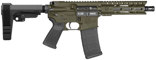Diamondback DB1913K101 DB15  5.56 NATO 30+1 7" Black Nitride Heavy Threaded Barrel, OD Green Cerakote Picatinny Rail Aluminum Receiver, 6" M-LOK Handguard, SB Tactical Brace & Black Magpul MOE Grip