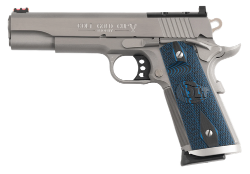Colt Mfg O5072XEOR Gold Cup Trophy Full Size 9mm Luger 10+1 5" Stainless National Match Barrel, Stainless Steel Optic Ready/Serrated Slide & Frame w/Beavertail, Ambidextrous