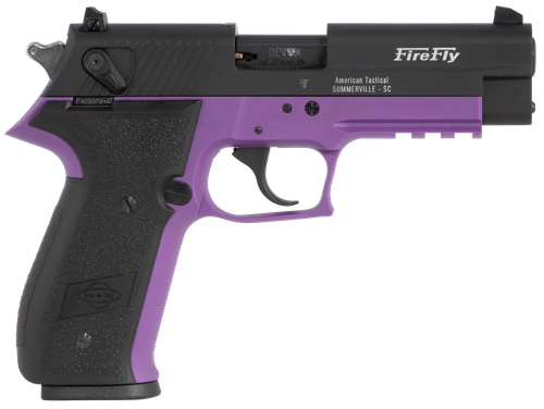 GSG GERG2210FFL FireFly  22 LR 10+1 4" Black Serrated Slide, Purple Zinc Alloy w/Accessory Rail Frame, Black Polymer Grip