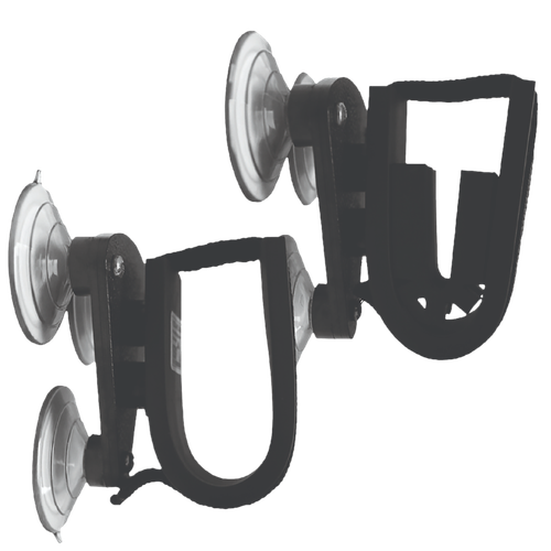 Rugged Gear 10010 Suction Cup Gun Holder Black Metal
