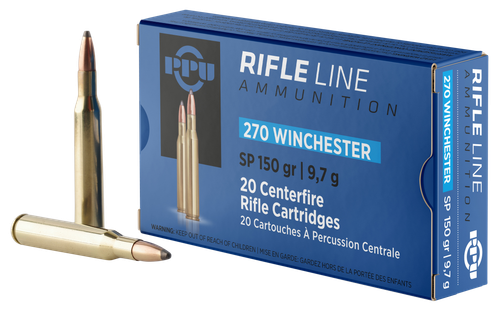 PPU PP2702 Standard Rifle  270Win 150gr Soft Point 20 Per Box/10 Case