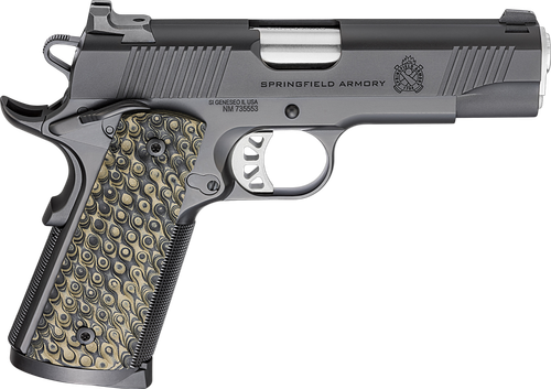 Springfield Armory PC9124 1911 TRP  45 ACP 8+1 4.25" Stainless Match Grade Barrel, Black Cerakote Serrated Carbon Steel Slide & Frame w/Beavertail, VZ Hydra G10 Grip