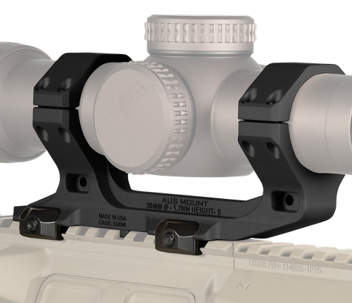 Reptilia LLC 100238 AUS Optic Mount Black 7075-T6 Aluminum 30mm Tube Mil-Spec 1913 Picatinny Rail Mount