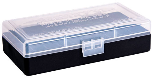 Berry's 67425 Ammo Box  40S&W/45ACP Clear/Black Polypropylene 50rd