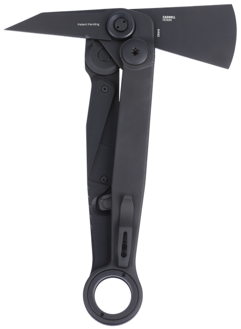 CRKT 4141KX Provoke X 1.84" Folding Axe w/Spike SUJ2 Blade, Black Stainless Steel w/GRN Overlay Handle, 8.69" OAL