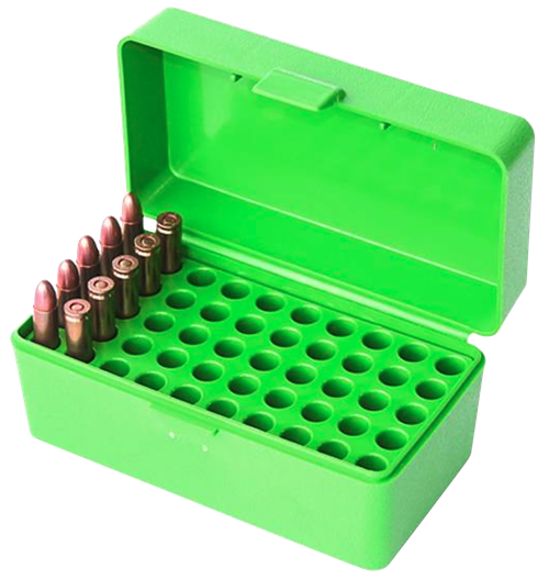 MTM Case-Gard 22HORN10 Ammo Box Flip-Top 22Hornet Green 50rd