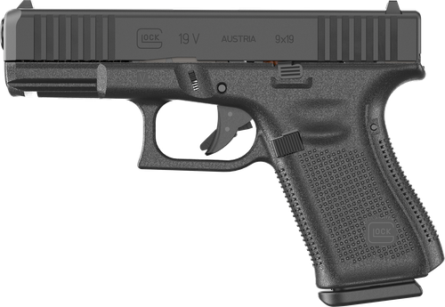 Glock PV1950201 G19 V Compact 9mm Luger 10+1 4.02" Black Barrel & Steel Serrated Slide, Black Polymer Frame w/Accessory Rail, Interchangeable Backstrap
