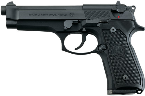 Beretta USA J92F300CA 92FS *CA Compliant Full Size Frame 9mm Luger 10+1 4.90" Black Steel Barrel, Black Bruniton Serrated Steel Slide, Black Bruniton Aluminum Frame w/Beavertail, Ambidextrous, US Made
