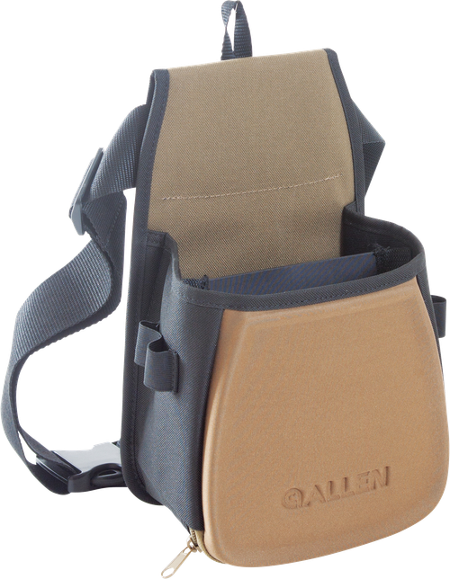 Allen 8303 Eliminator Basic Double Compartment Shooting Bag Black w/Tan Accents, Elastic Loops, Side Pockets & Molded Components 7" x 4.75" x 12" Exterior Dimensions