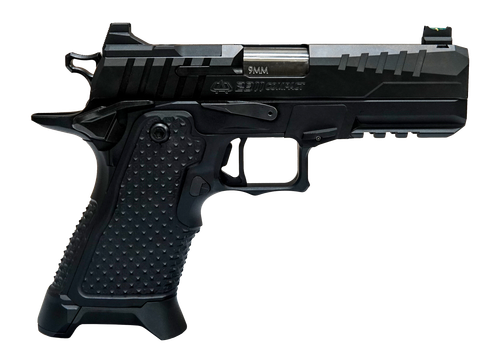Oa Defense OA2311COMPACTSTELITEBL 2311 Standard Elite Compact Frame 9mm Luger 21+1 4.25" Black Steel Optic Ready Slide, Black Aluminum Frame w/Picatinny Rail, Black Aluminum Grip, Ambidextrous